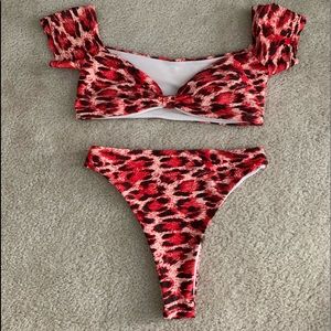 Brand new leopard print bikini, $30 OBO